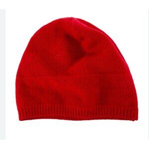 Portolano Women's 100% Cashmere Beanie Hat One Size, Fire Red New Designer